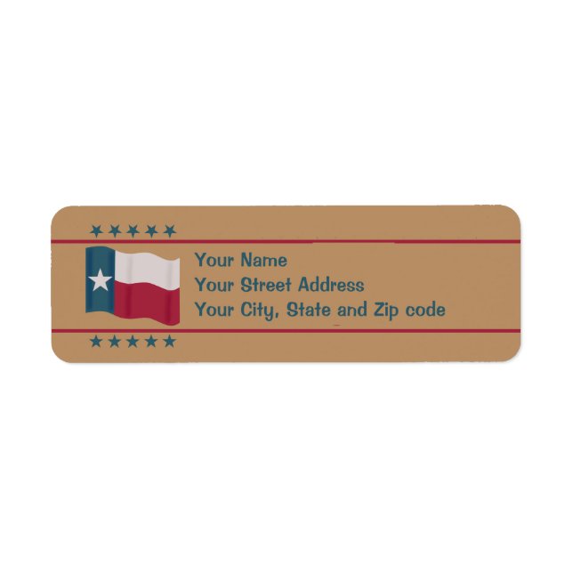 Texas Lone Star Flag Stars Tan Red White Blue (Vorne)