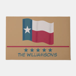 Texas Lone Star Flaggenname Personalisiert Fußmatte