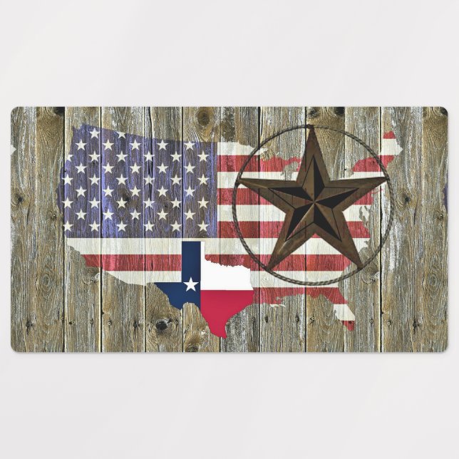 Texas Lone Star - Flaggenplan Etiketten (Design 1)