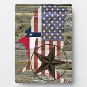 Texas Lone Star - Flaggenplan Fotoplatte