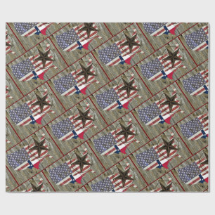 Texas Lone Star - Flaggenplan Geschenkpapier