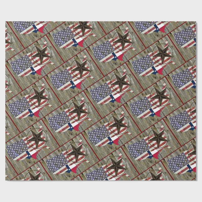 Texas Lone Star - Flaggenplan Geschenkpapier (Flach)