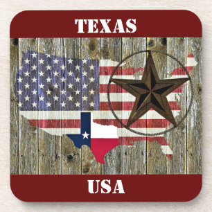 Texas Lone Star - Flaggenplan Getränkeuntersetzer