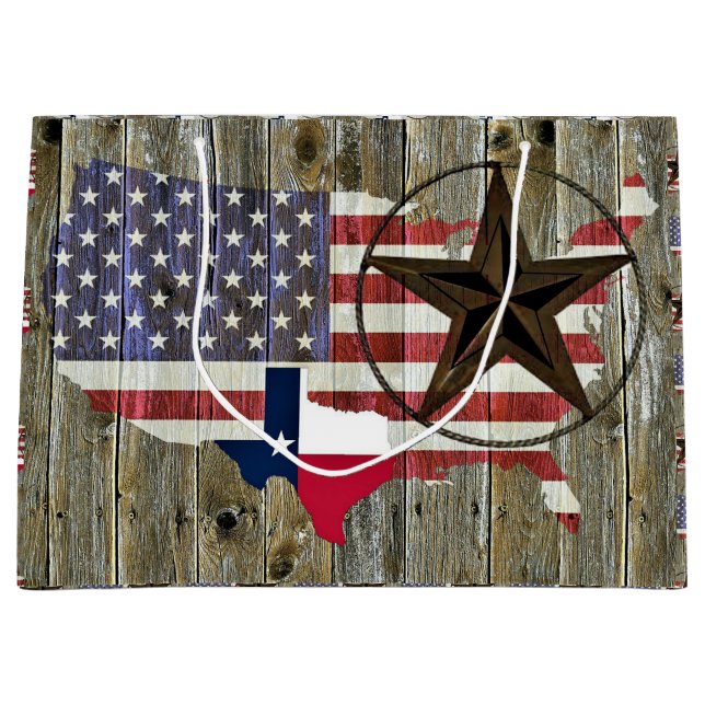 Texas Lone Star - Flaggenplan Große Geschenktüte (Vorderseite)