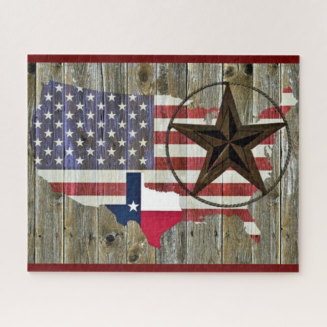 Texas Lone Star - Flaggenplan Puzzle (Horizontal)
