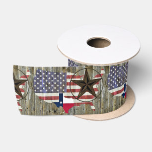 Texas Lone Star - Flaggenplan Satinband