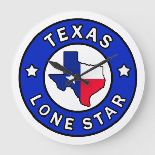 Texas Lone Star Große Wanduhr