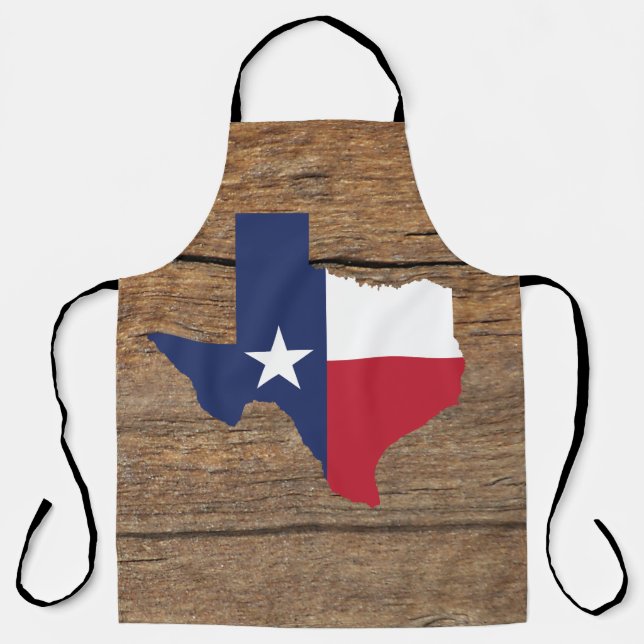 Texas Lone Star Karte auf Barnwood Schürze (Vorderseite)