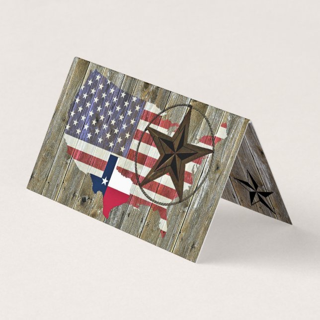 Texas Lone Star Staat American Flag Visitenkarten (Vorderseite)