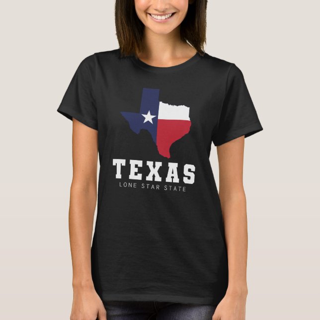 Texas, Lone Star Staat, Flag Karte Frauen schwarz T-Shirt (Vorderseite)