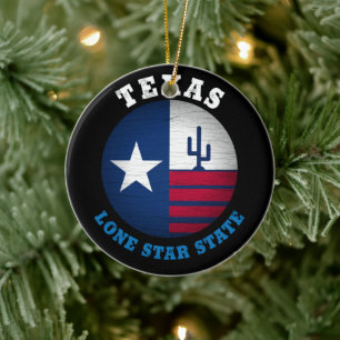 TEXAS-LONE-STAR-STAAT KERAMIK ORNAMENT