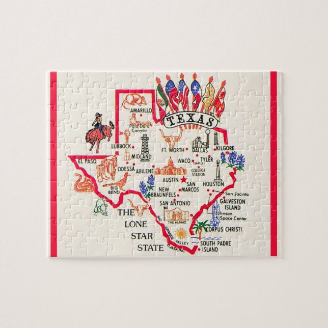 Texas - Lone-Star-Staat  Puzzle (Horizontal)