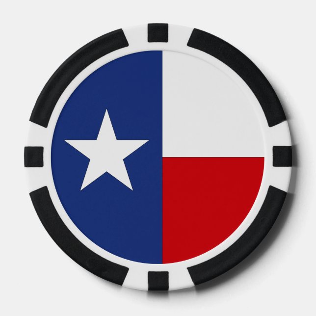 Texas Lone Star Staat Red Blue Wf Flag Poker Chips (Vorderseite)