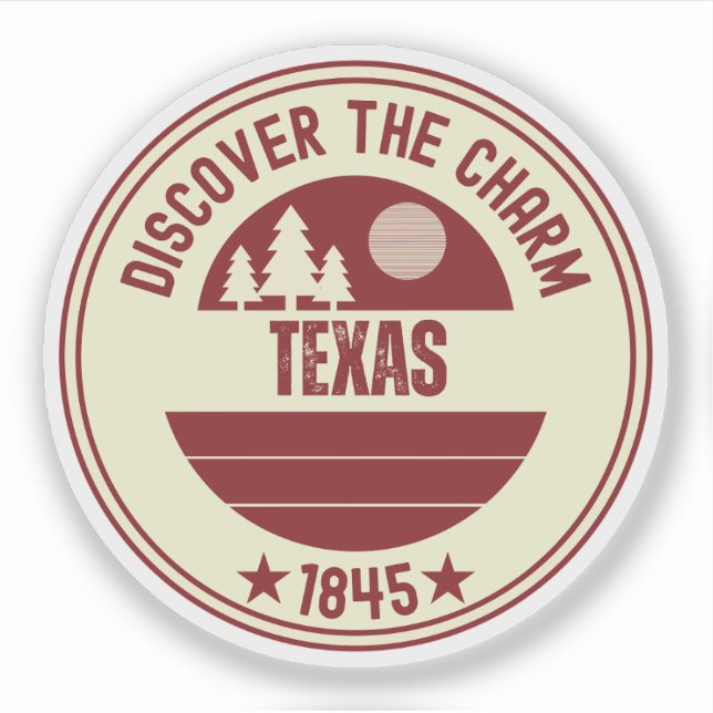 Texas Lone Star Staat - Southern Charm Gift Aufkleber (Vorderseite)