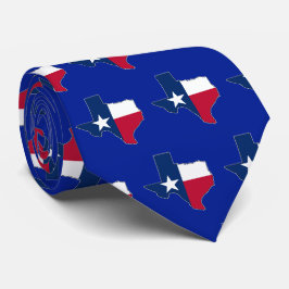 Texas Lone Star State Flag and Map Kontur Texan Krawatte