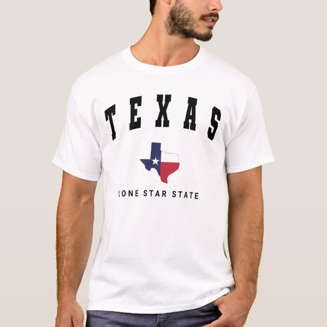 Texas, Lone Star State Flag Karte Weiß der Männer T-Shirt (Vorderseite)