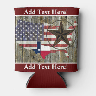 Texas Lone Star State Flag Map Can Cooler Dosenkühler