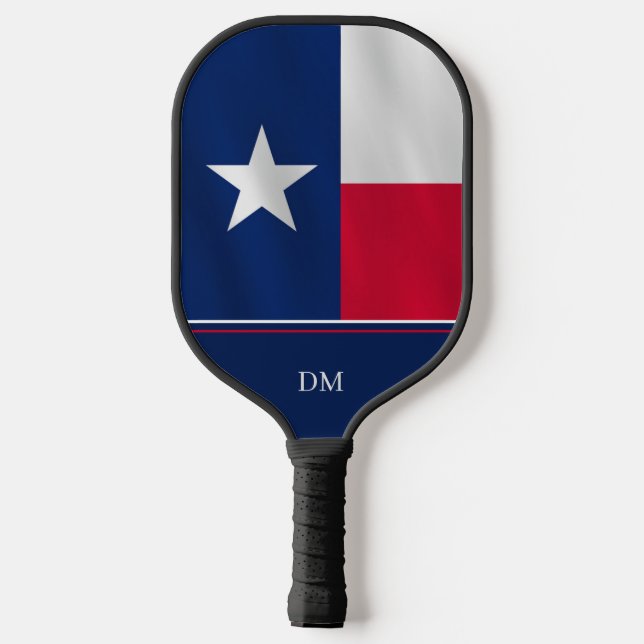 Texas Lone Star State Flag Monogram Pickleball Schläger (Rückseite)