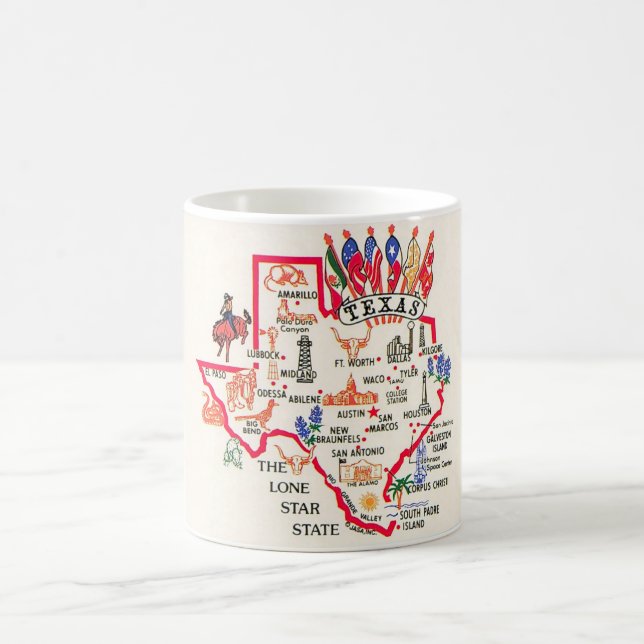 Texas - Lone Star State Postkarten-Tasse Kaffeetasse (Mittel)