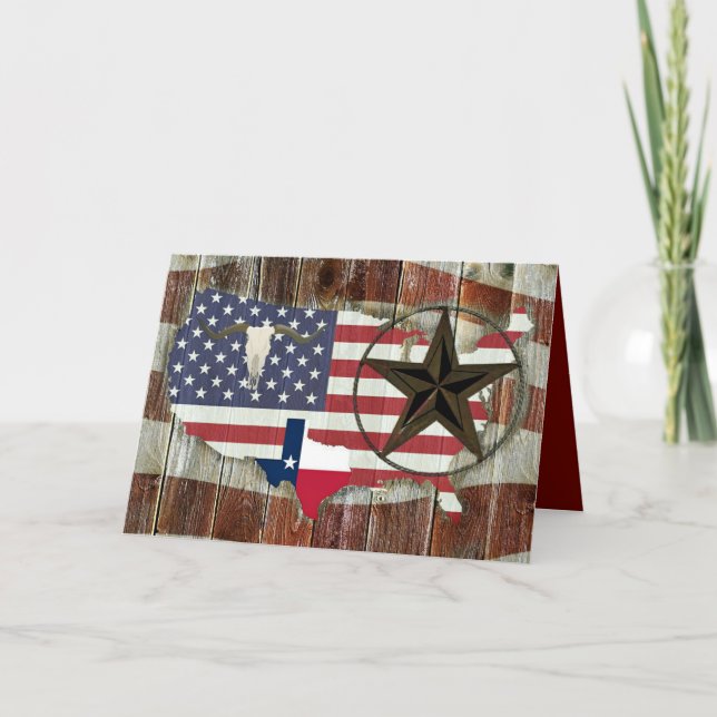 Texas Lone Star Texas Long Horn Einladung (Vorderseite)