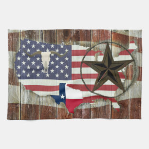 Texas Lone Star Texas Long Horn Geschirrtuch