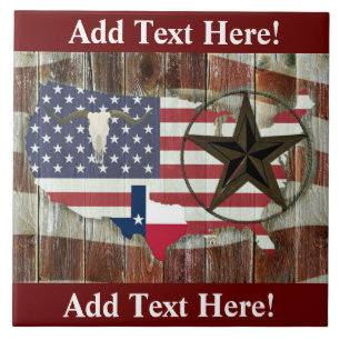 Texas Lone Star Texas Long Horn Keramik Til Fliese
