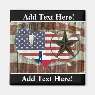 Texas Lone Star Texas Long Horn Magnet