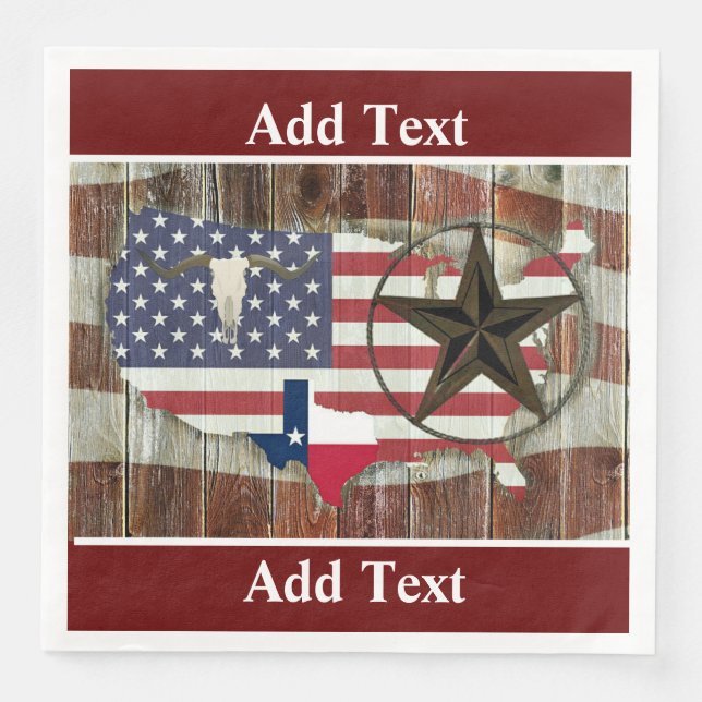 Texas Lone Star Texas Long Horn Serviette (Vorderseite)