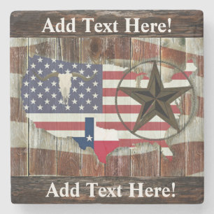 Texas Lone Star Texas Long Horn Stone Coast Steinuntersetzer