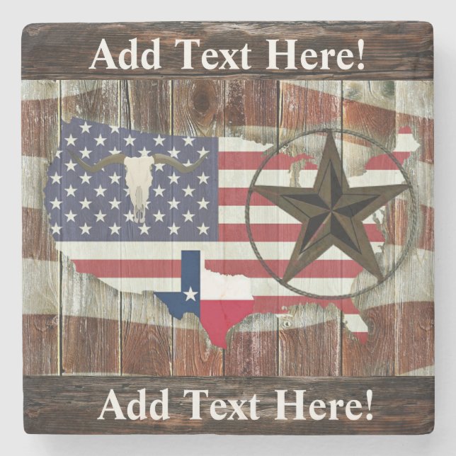 Texas Lone Star Texas Long Horn Stone Coast Steinuntersetzer (Vorderseite)