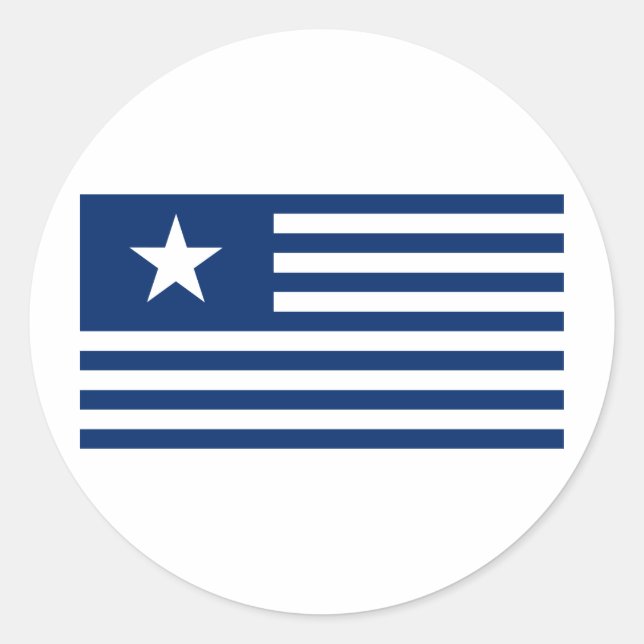 Texas Lone Star und Streifen - Blau Runder Aufkleber (Vorderseite)