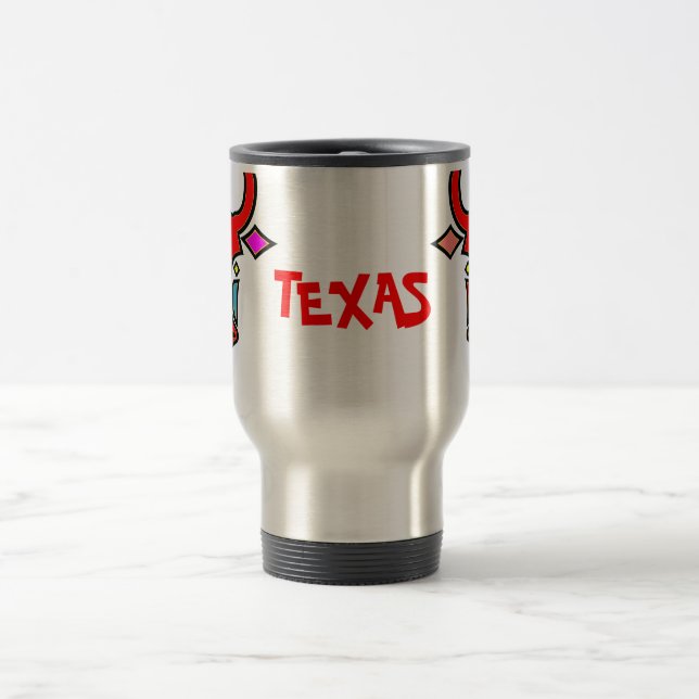 Texas Longhorn Aluminium Travel Mug Reisebecher (Mittel)