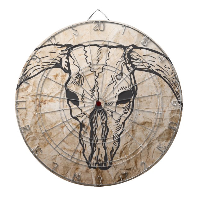 Texas Longhorn Bull Skull Dartscheibe (vorne)