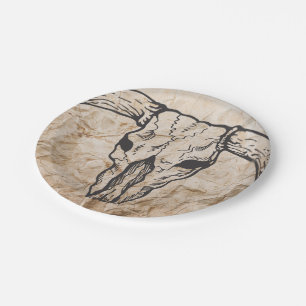 Texas Longhorn Bull Skull Pappteller
