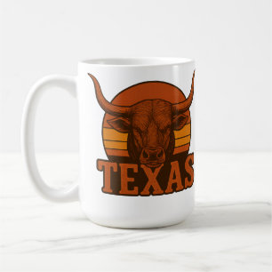Texas Longhorn Bull Vintages Logo - Western Fire Kaffeetasse