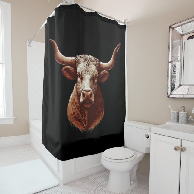 Texas Longhorn Duschvorhang (Beispiel)