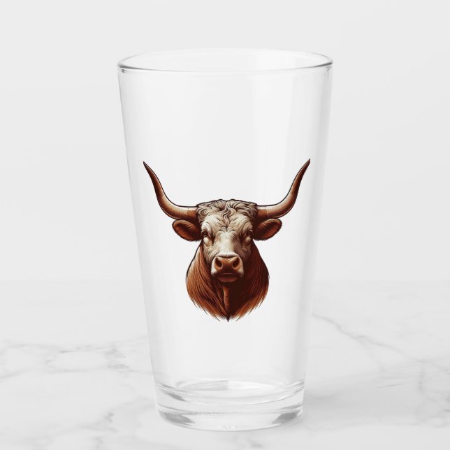 Texas Longhorn Glas (Vorderseite)