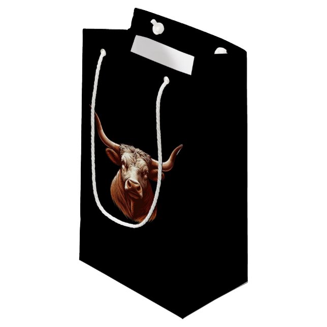 Texas Longhorn Kleine Geschenktüte (Vorderseite Schrägansicht)