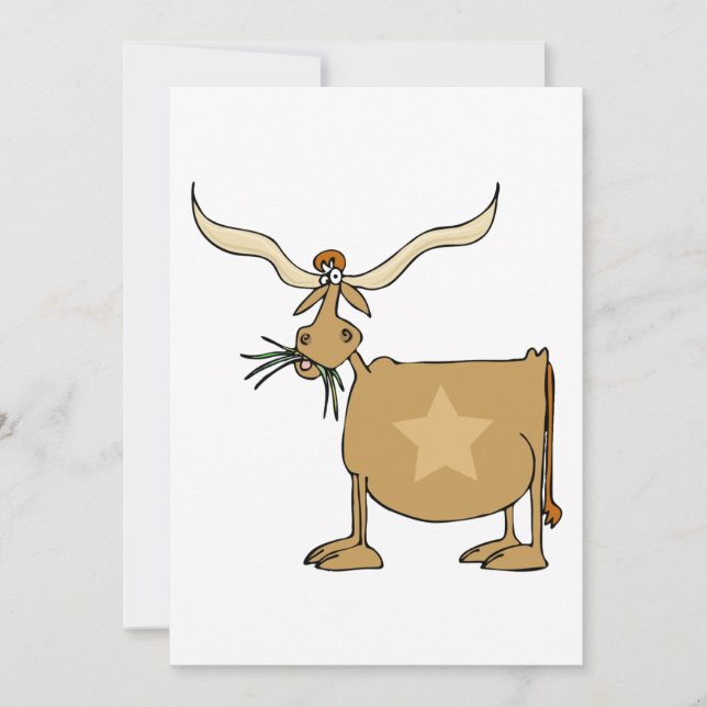 Texas Longhorn Kuh Einladung (Vorderseite)