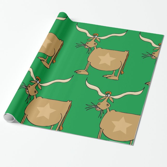 Texas Longhorn Kuh Geschenkpapier (Ungerollt)