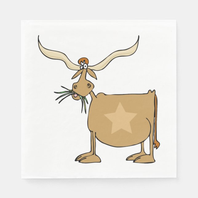 Texas Longhorn Kuh Serviette (Vorderseite)