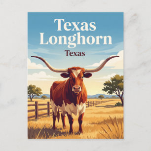 Texas Longhorn Postkarte