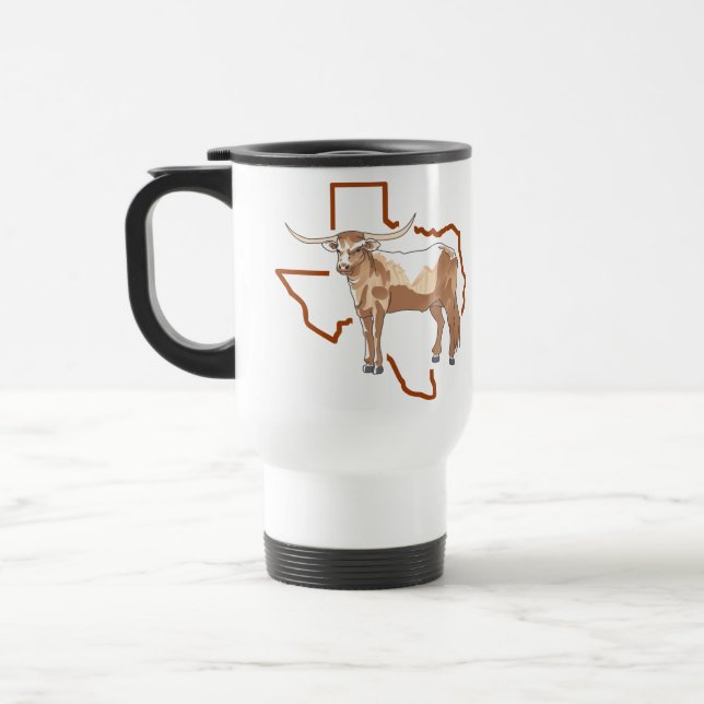 Texas Longhorn Reisebecher (Links)
