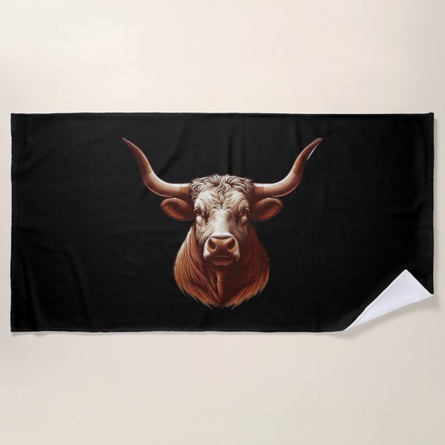 Texas Longhorn Strandtuch (Vorderseite)