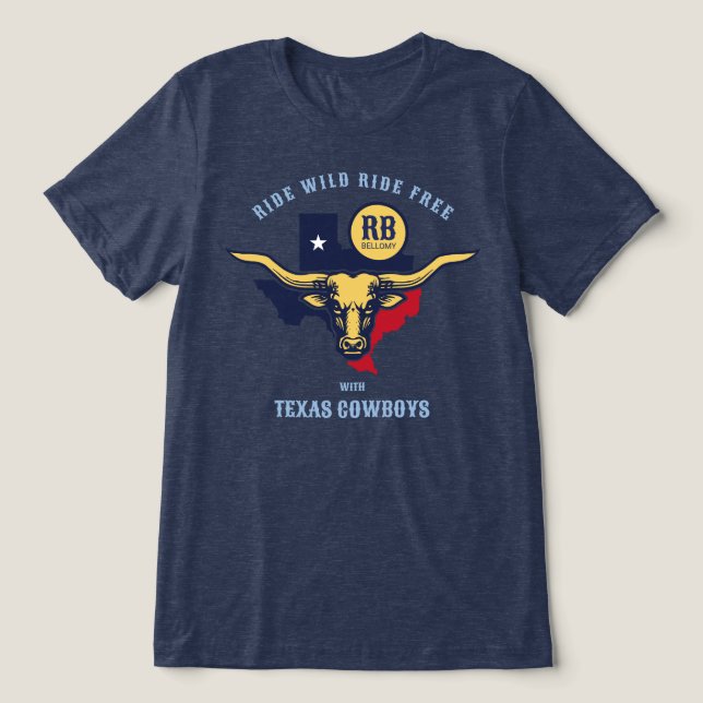 Texas Longhorn Tri-Blend Shirt (Design Vorderseite)