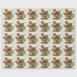 Texas Longhorn Wrapping Paper Geschenkpapier