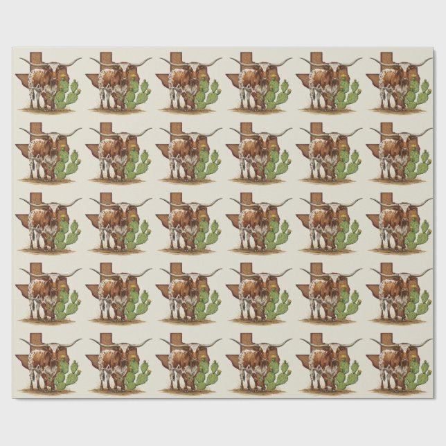 Texas Longhorn Wrapping Paper Geschenkpapier (Flach)