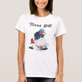 Texas Mädchen mit Cowboystiefeln/Hut und Blumen/Vö T-Shirt