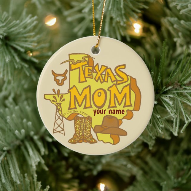 Texas-Mama Keramik Ornament (Baum)