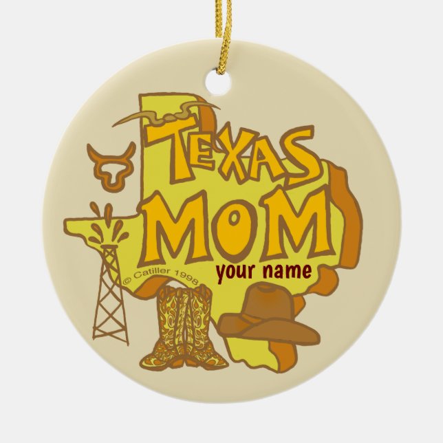 Texas-Mama Keramik Ornament (Vorne)